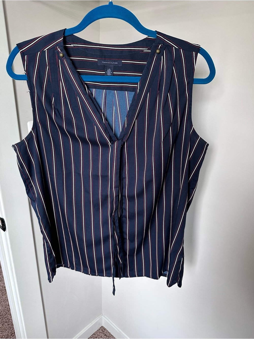 Tommy Hilfiger Navy Sleeveless V-Neck Striped Camisole